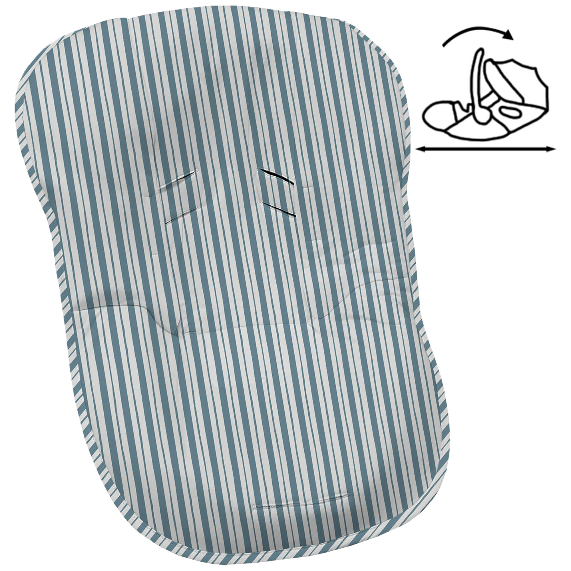 Funda grupo cero en tejido villela estampada modular Provenza rayas azul