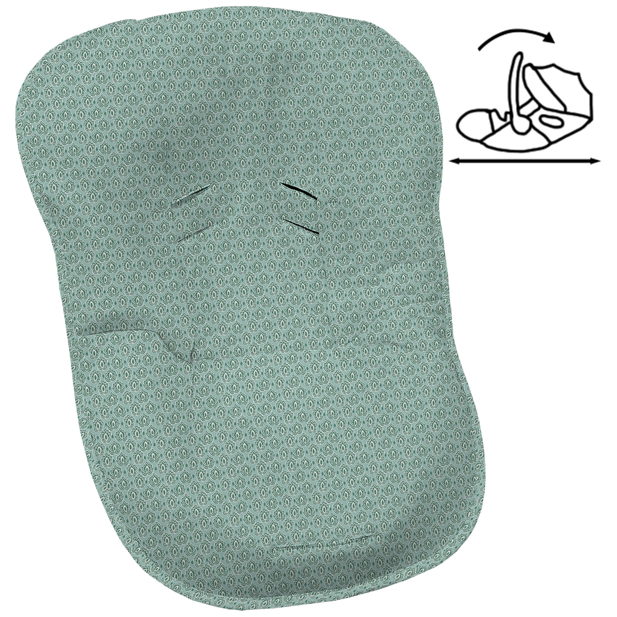 Funda grupo cero en tejido villela estampada modular Provenza tulipán verde