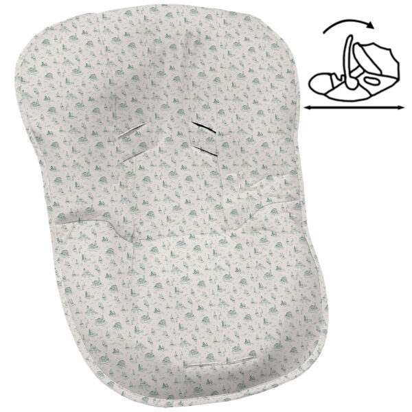 Funda grupo cero en tejido villela estampada modular Toile - Marinero verde