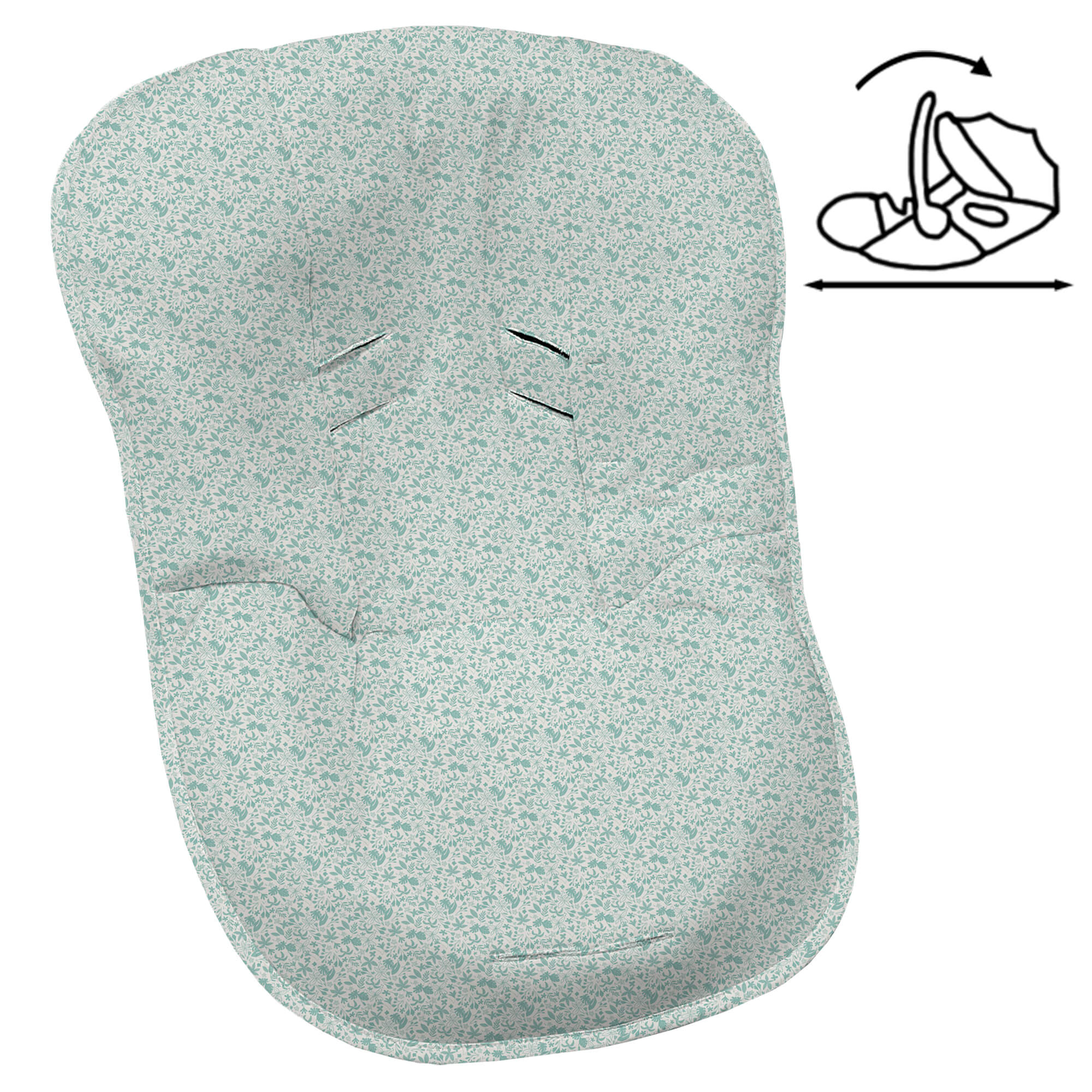 Funda grupo cero modular Versalles menta Funda grupo cero en tejido villela estampada modular Versalles menta