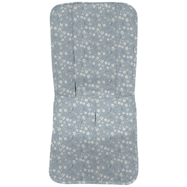 Funda en tejido villela estampada recta Iris flores azul
