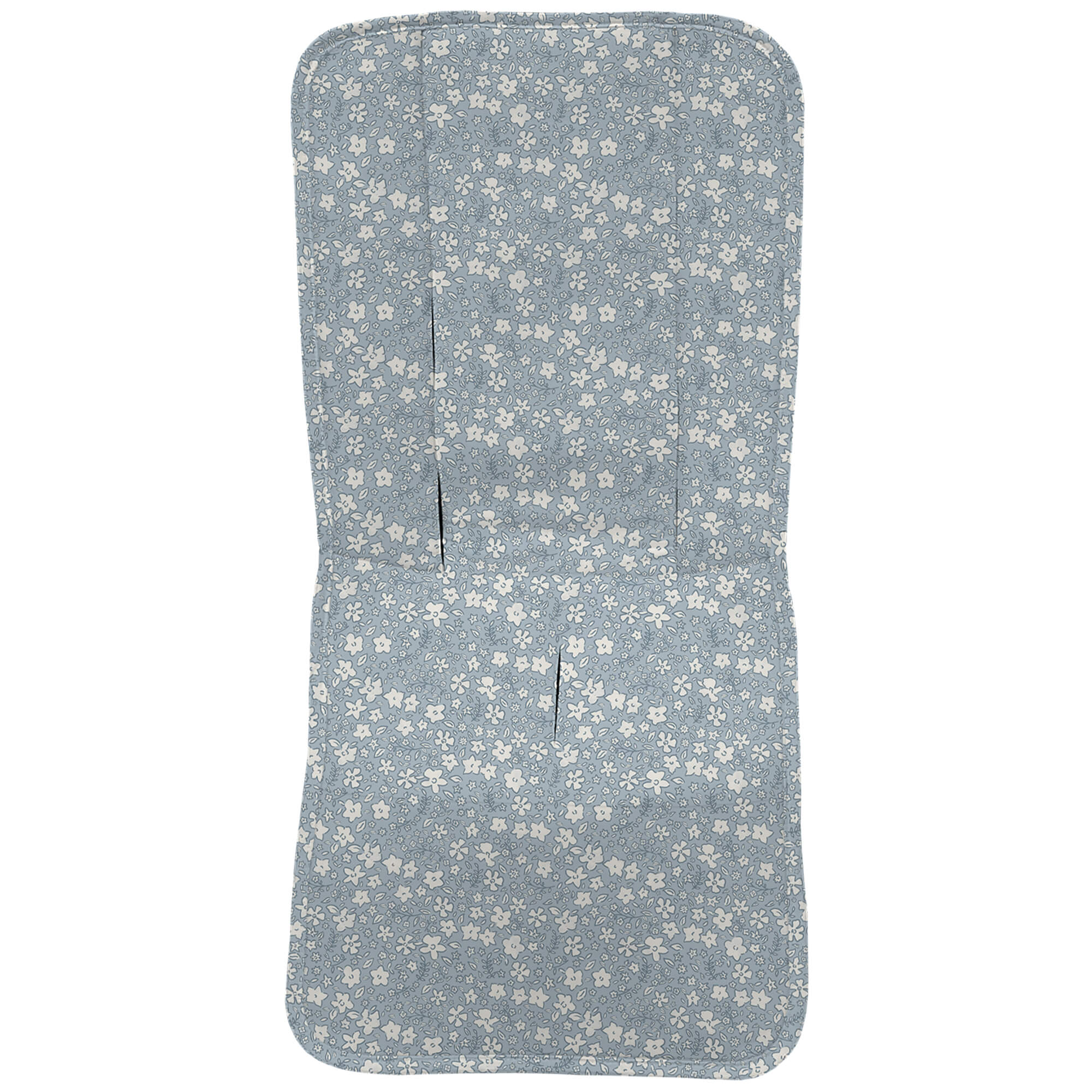 Funda en tejido villela estampada recta Iris flores azul