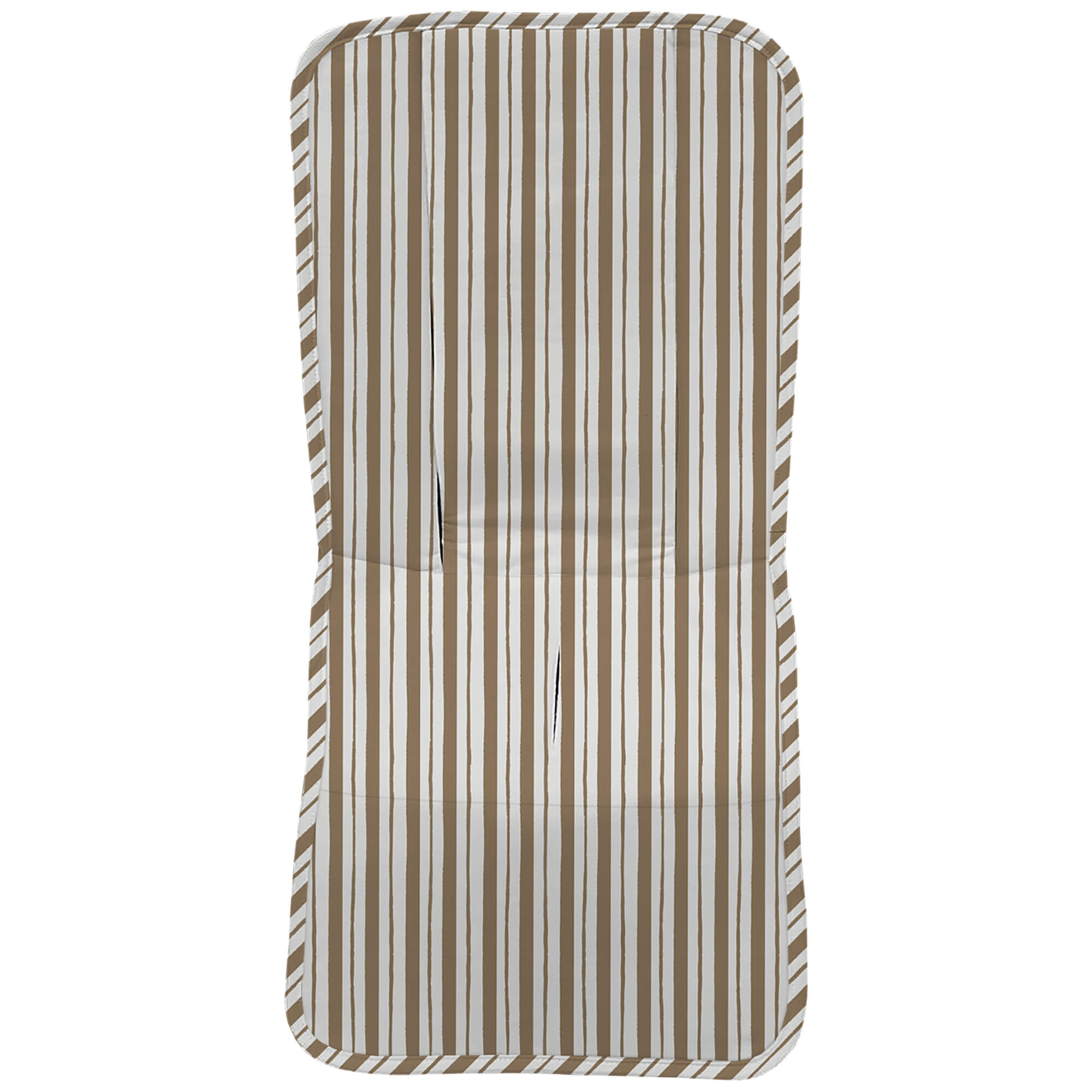 Funda en tejido villela estampada recta Provenza rayas marrón