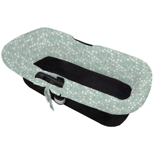 Interior capazo universal de lazadas en tejido villela estampada Iris flores verde
