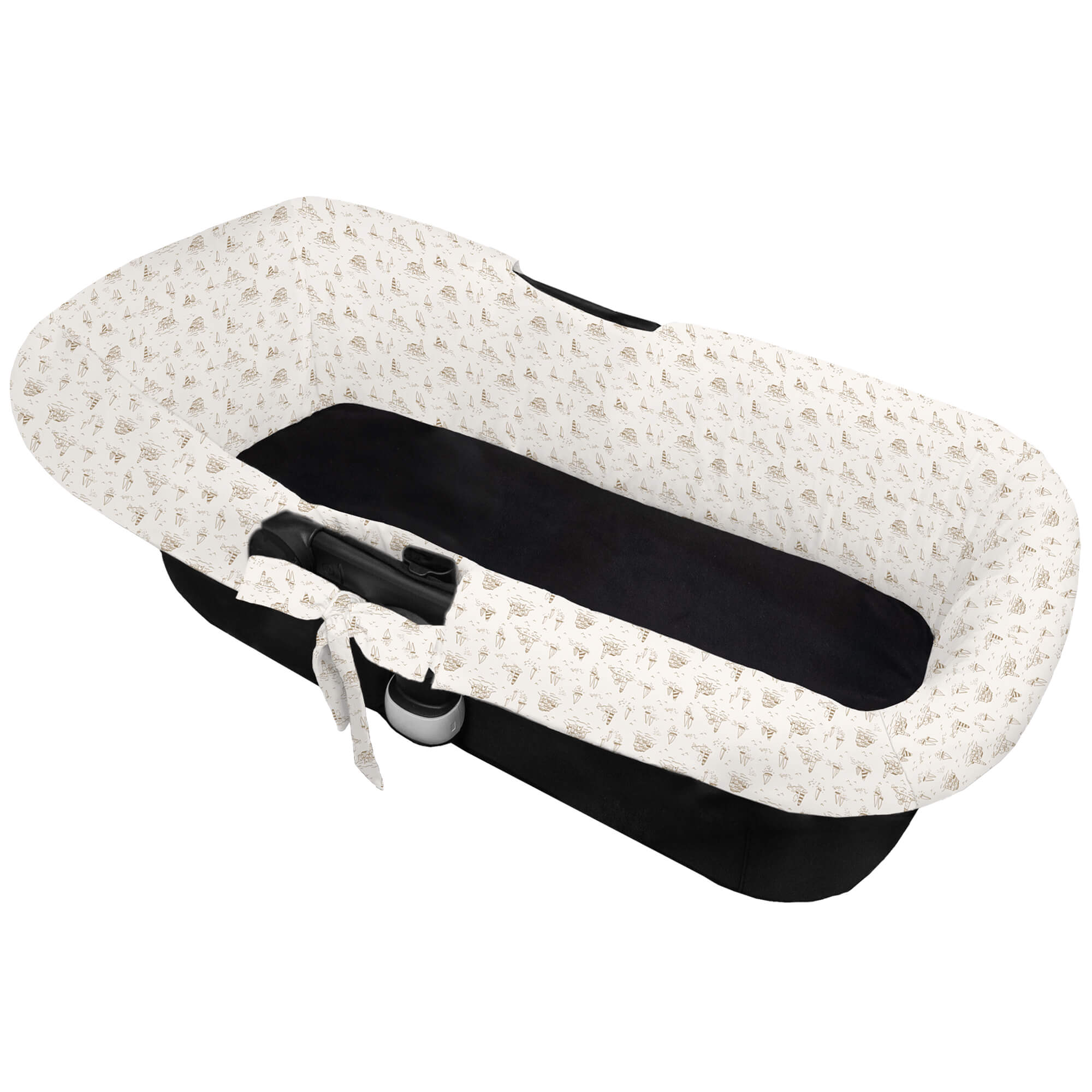 Interior capazo universal de lazadas en tejido villela estampada Toile - Marinero tostado
