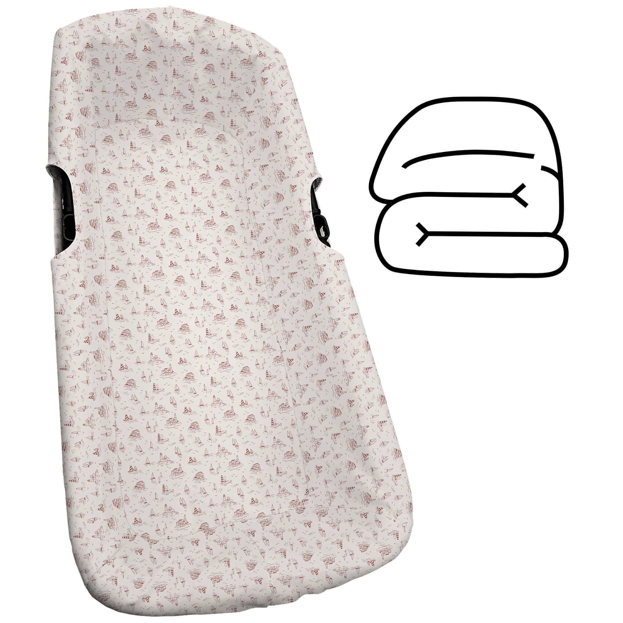 Interior capazo universal con relleno en tejido villela estampada Toile - Marinero maquillaje