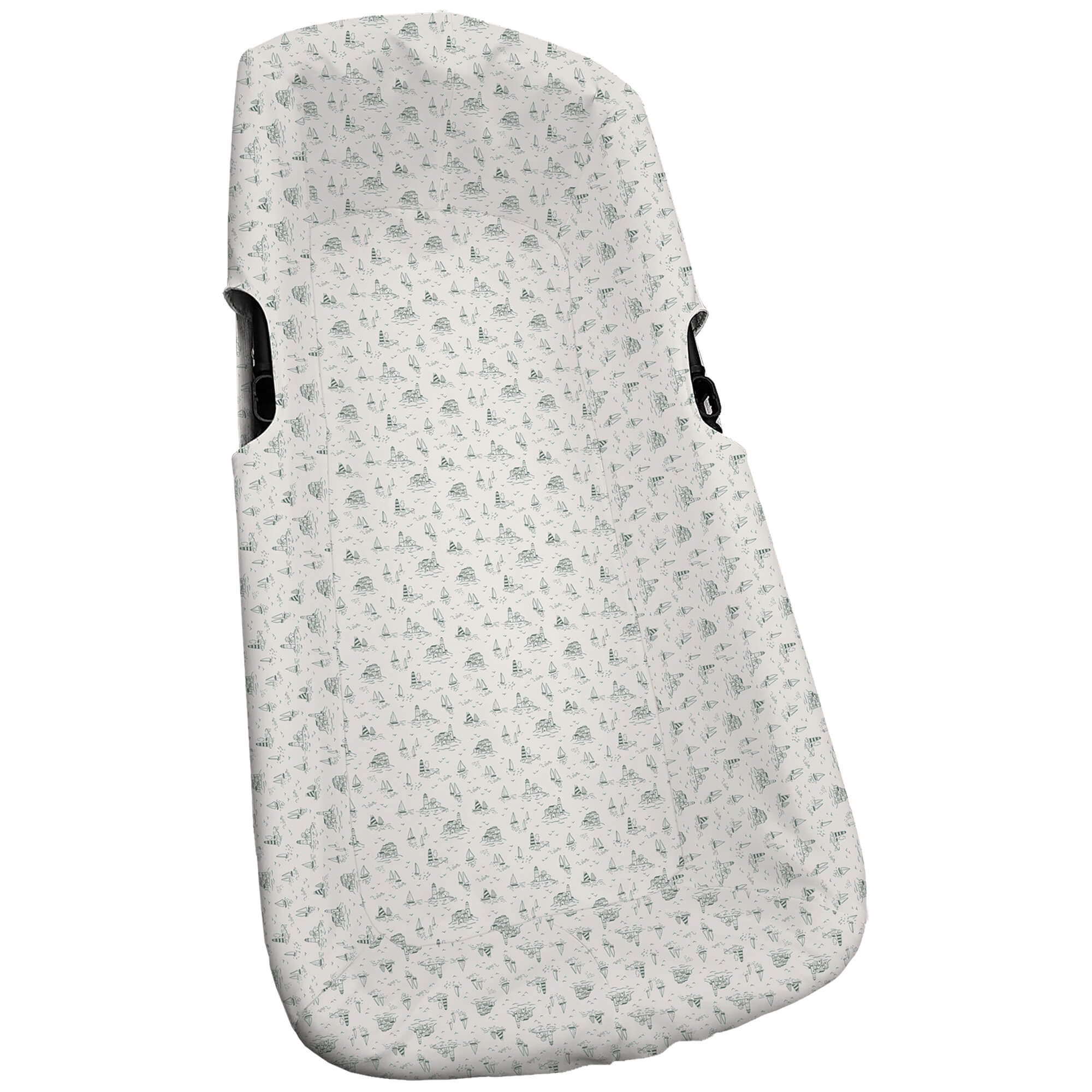 Interior capazo universal en tejido villela estampada Toile - Marinero verde