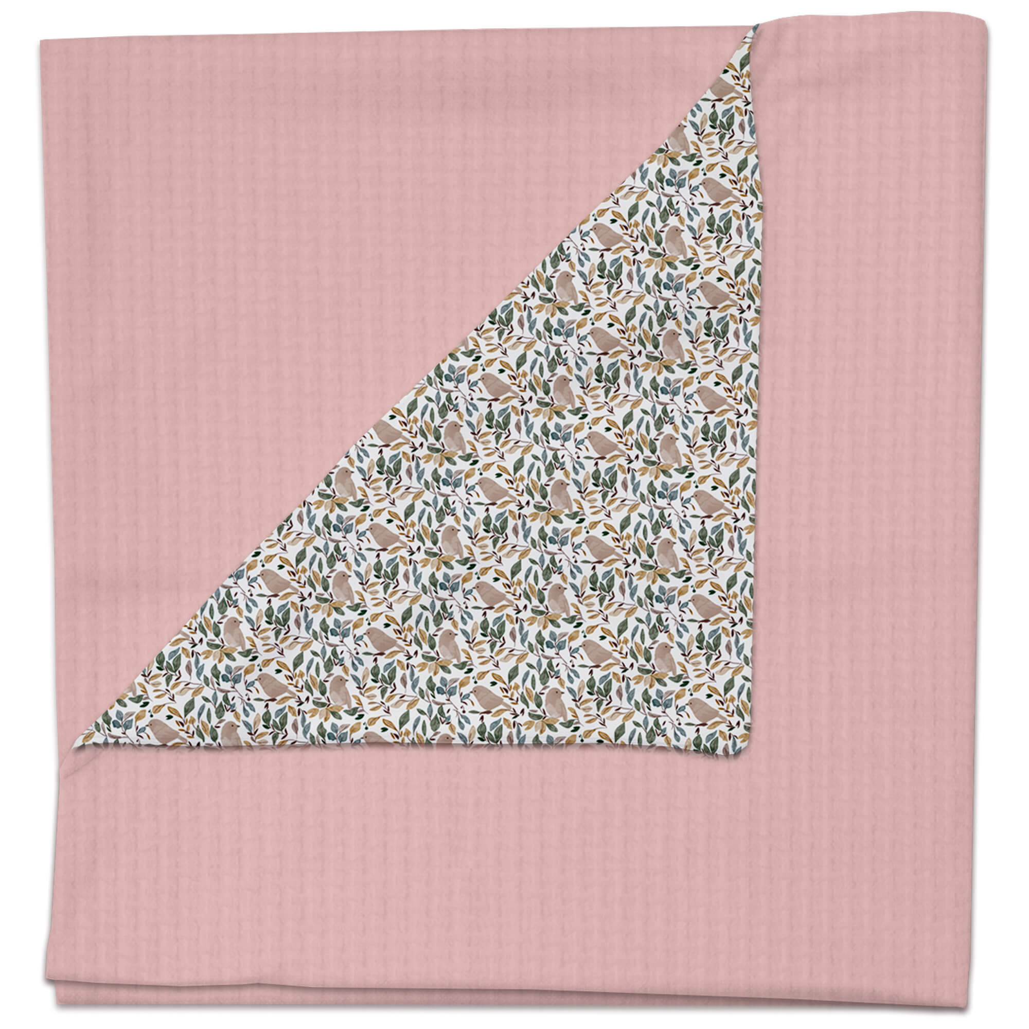 Manta Dylan verano rosado Manta multiusos en tejido piqué roma liso y villela estampada Dylan verano rosado