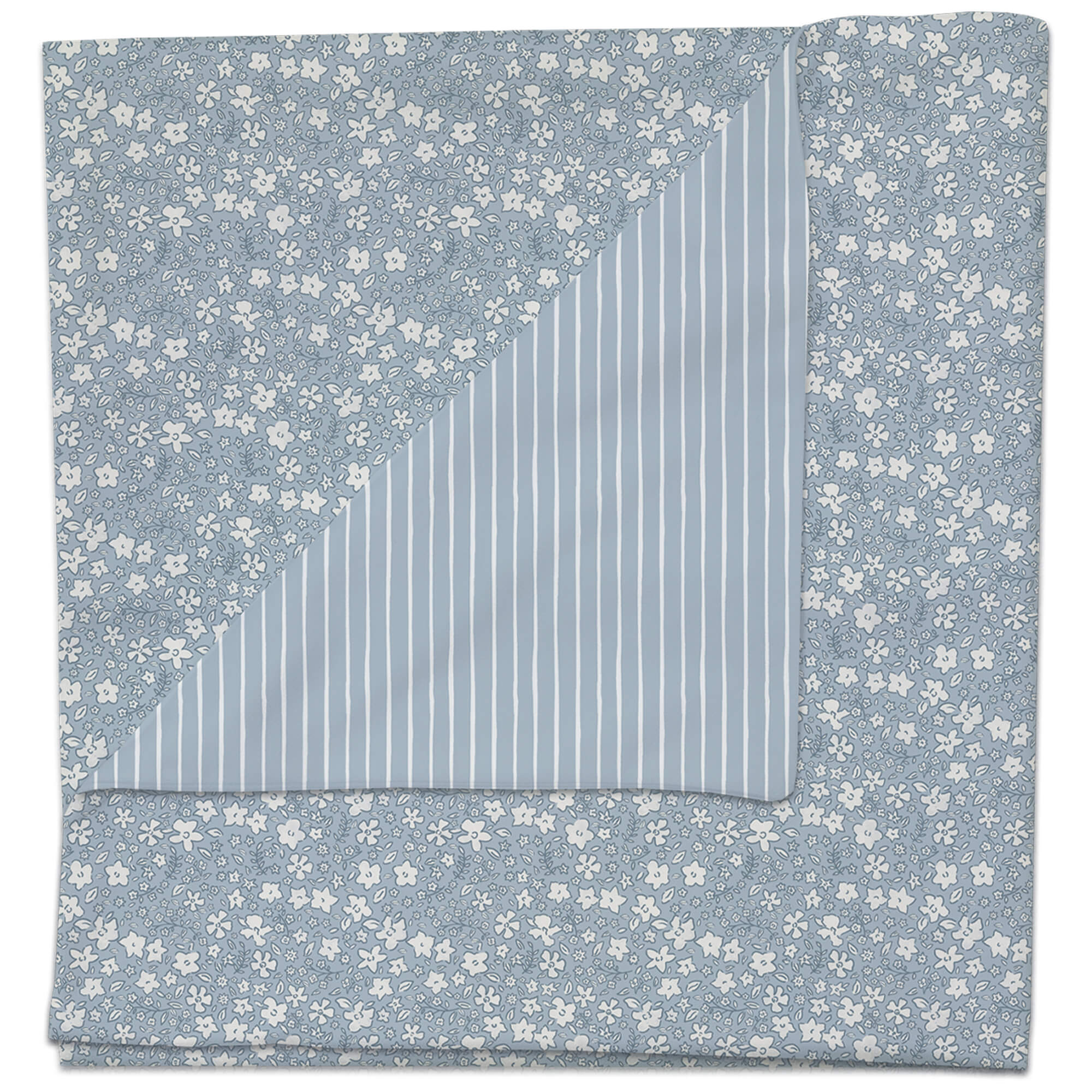 Manta multiusos en tejido villela estampada Iris azul