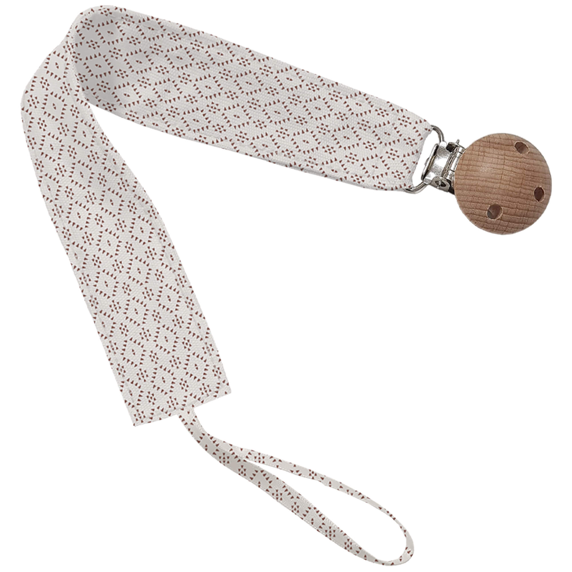 Pinza para el chupete en tejido villela estampada Nepal maquillaje claro