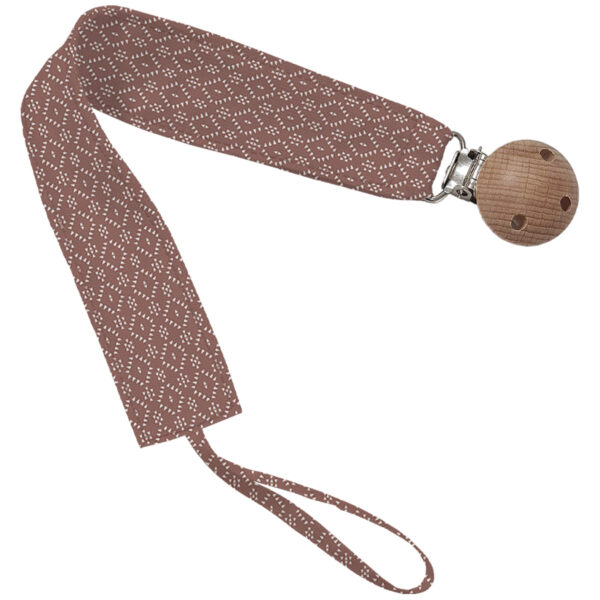 Pinza para el chupete en tejido villela estampada Nepal maquillaje oscuro