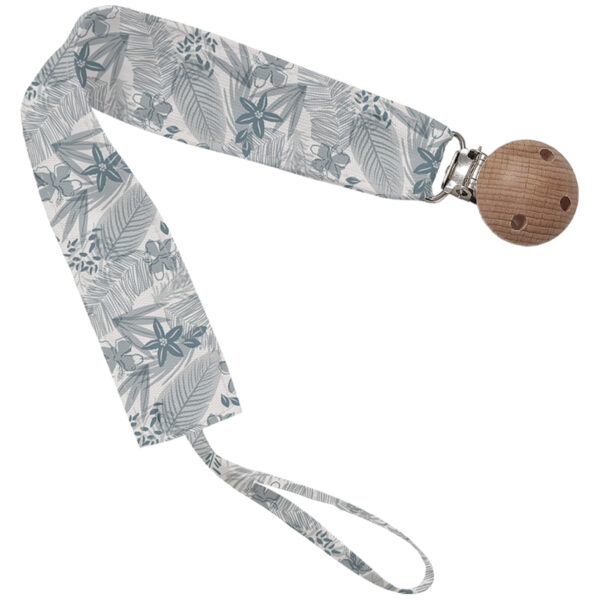 Pinza para el chupete en tejido villela estampada Piccolo azul