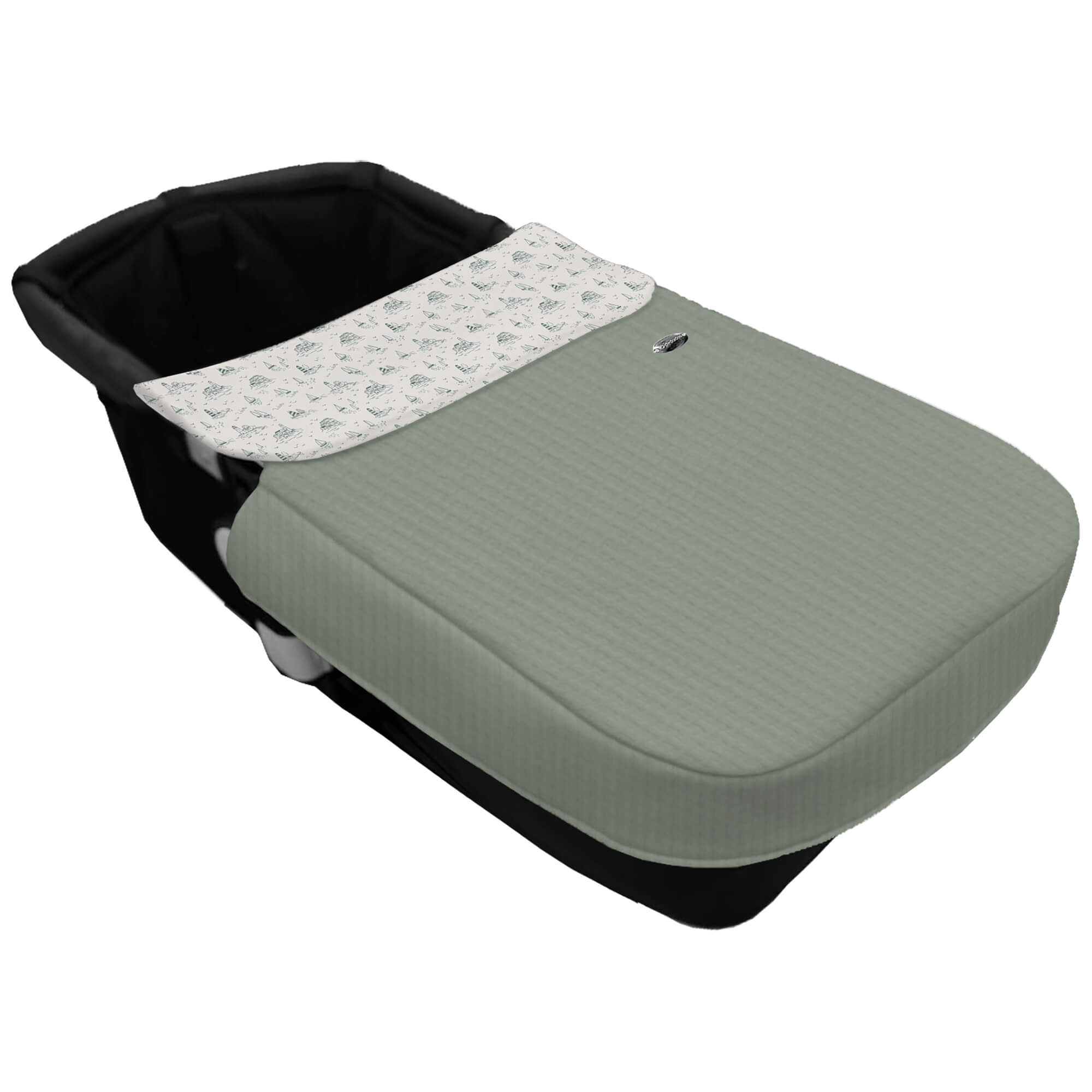 Saco para el Capazo con Colcha con forma Cinturón Marinero verde