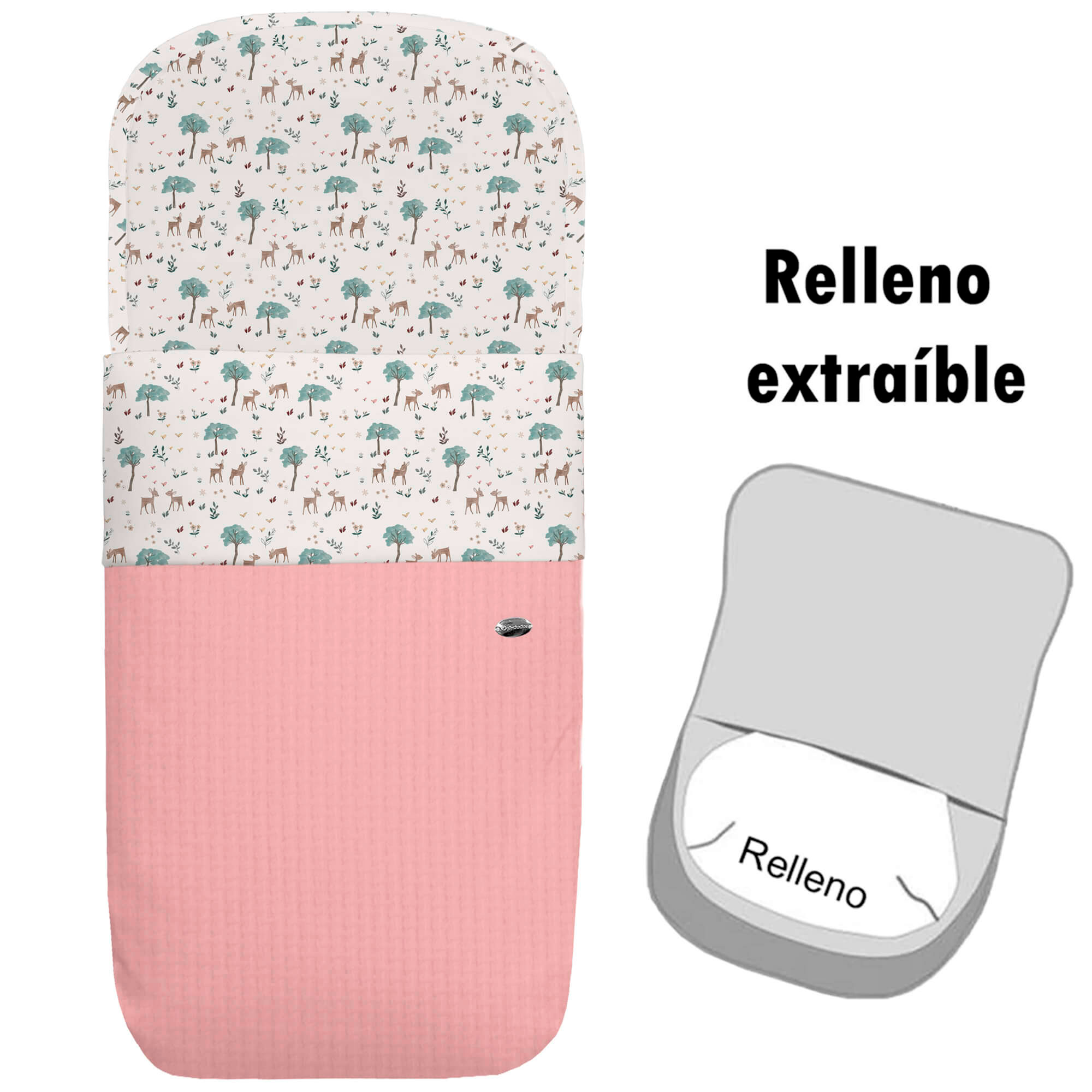 Saco para Capazo modelo desenfundable Bambi rosado
