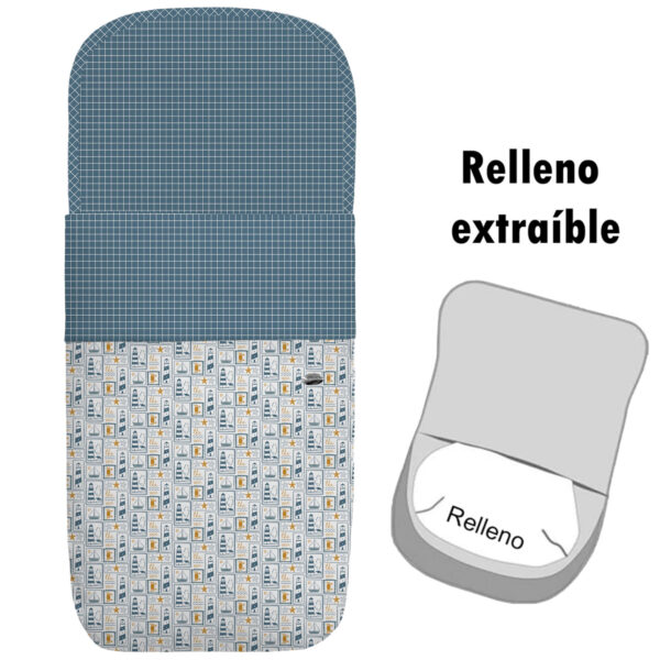 Saco para Capazo modelo desenfundable Porto azul