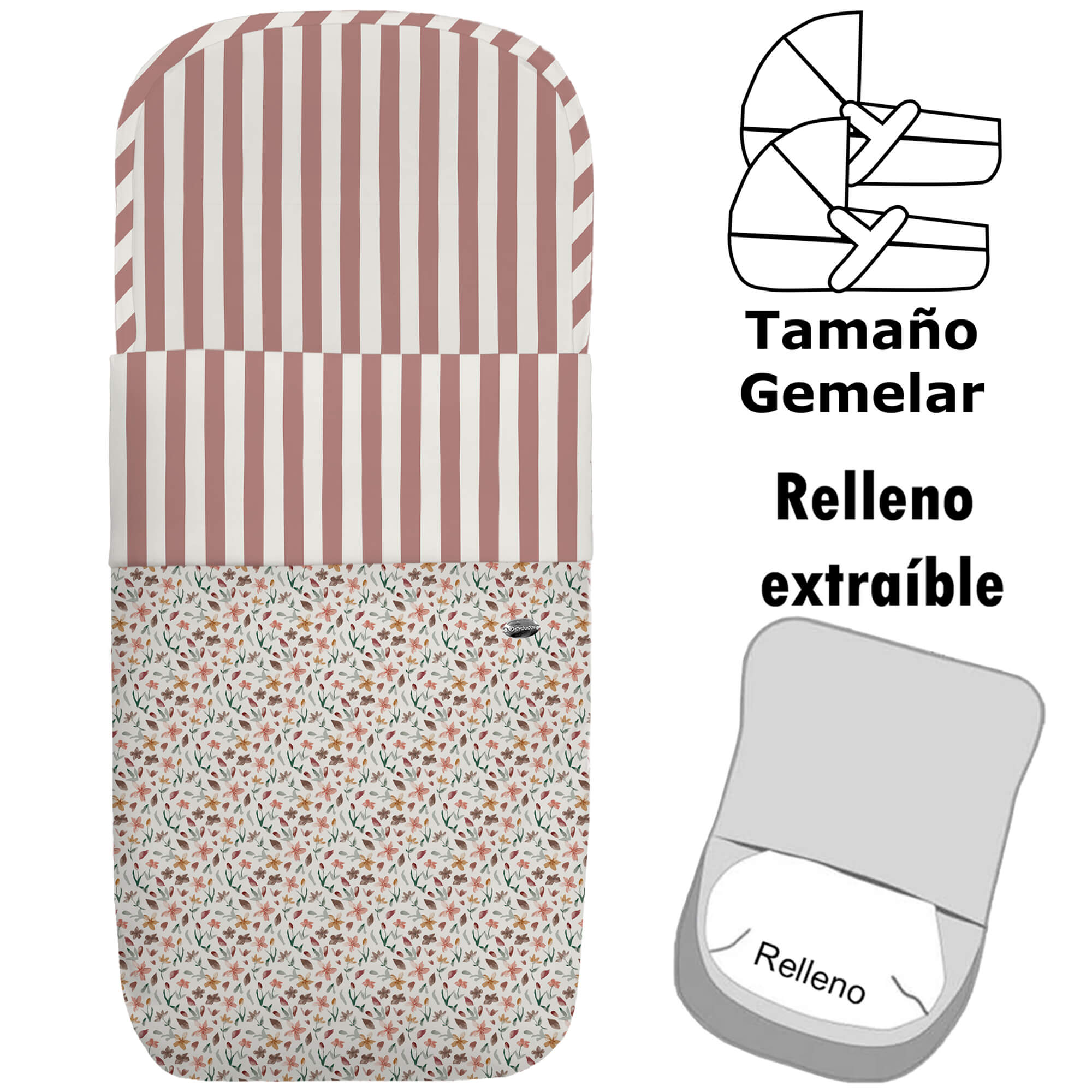 Saco para Capazo modelo gemelar desenfundable Brisa maquillaje