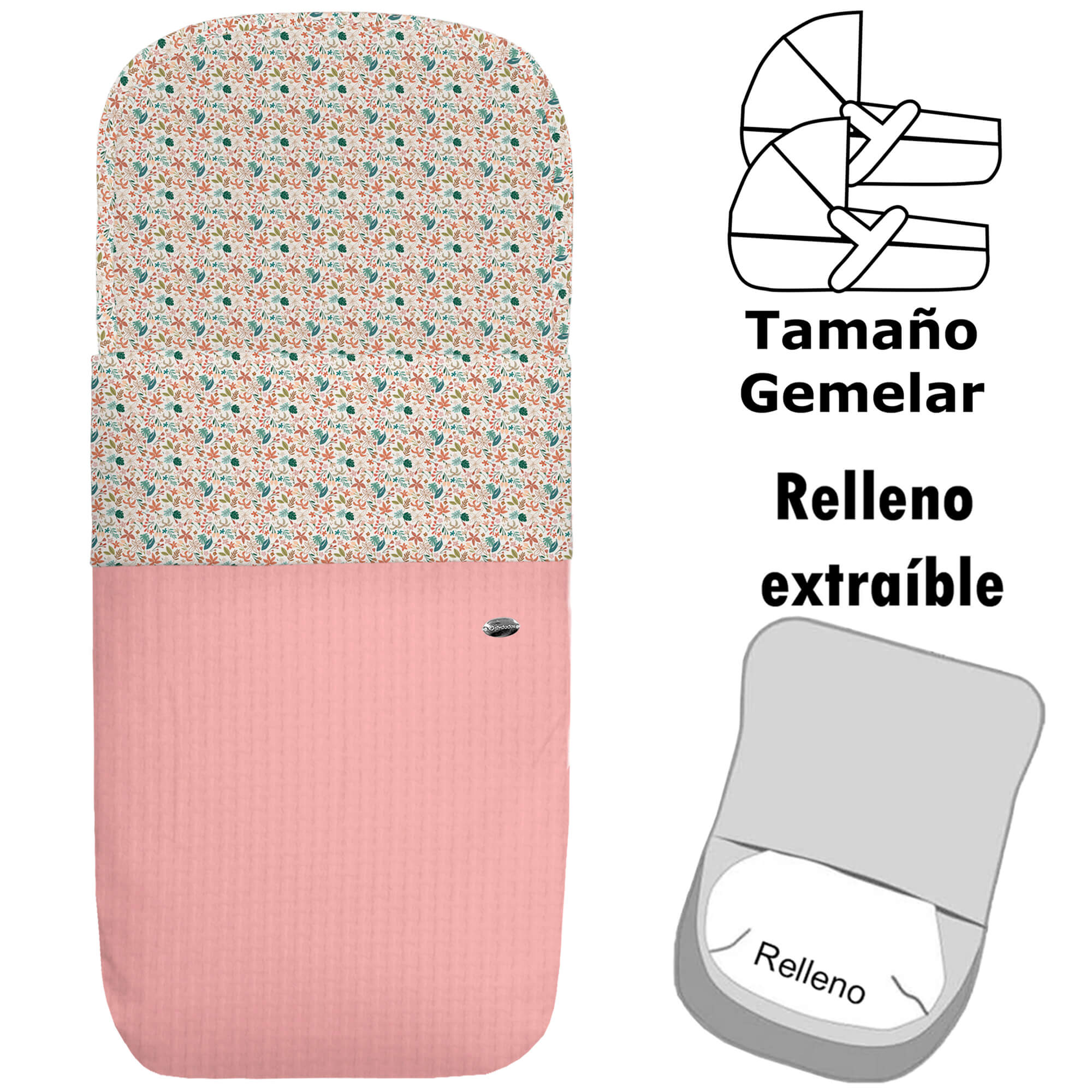 Saco para Capazo modelo gemelar desenfundable Garden maquillaje
