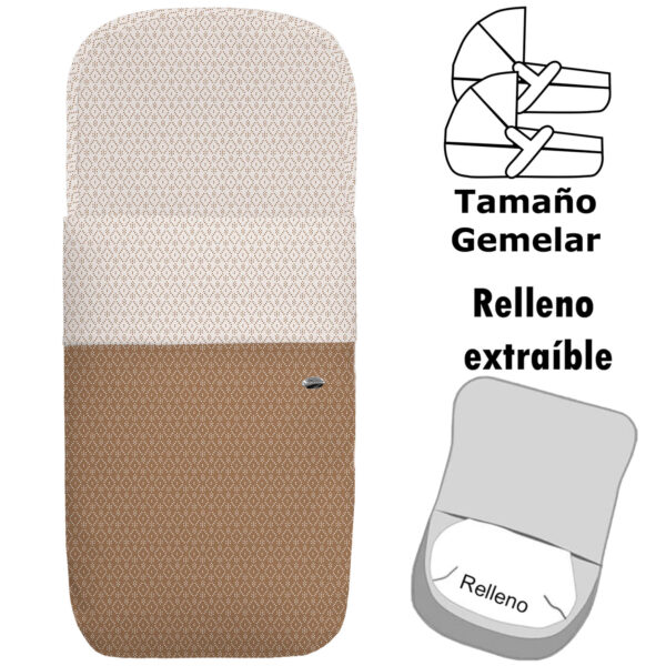 Saco para Capazo modelo gemelar desenfundable Nepal marrón