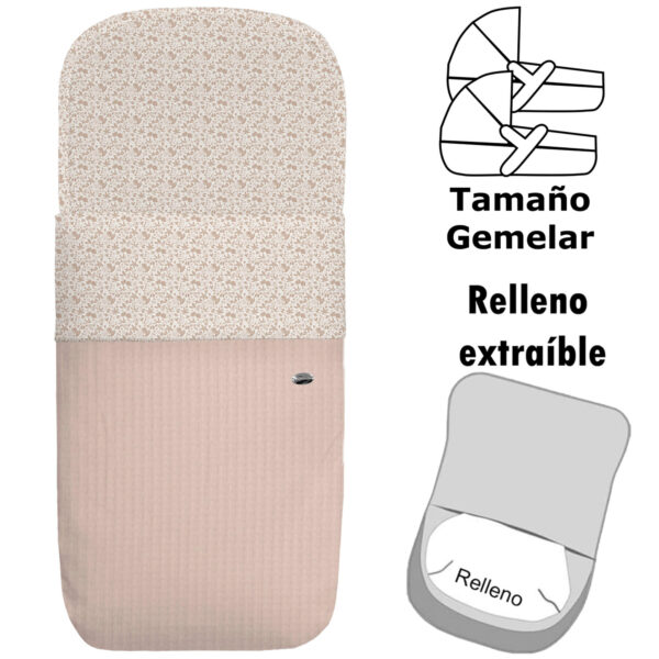 Saco para Capazo modelo gemelar desenfundable Versalles tostado