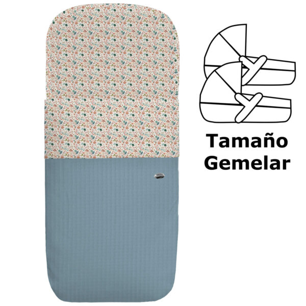Saco para Capazo modelo gemelar Garden azul
