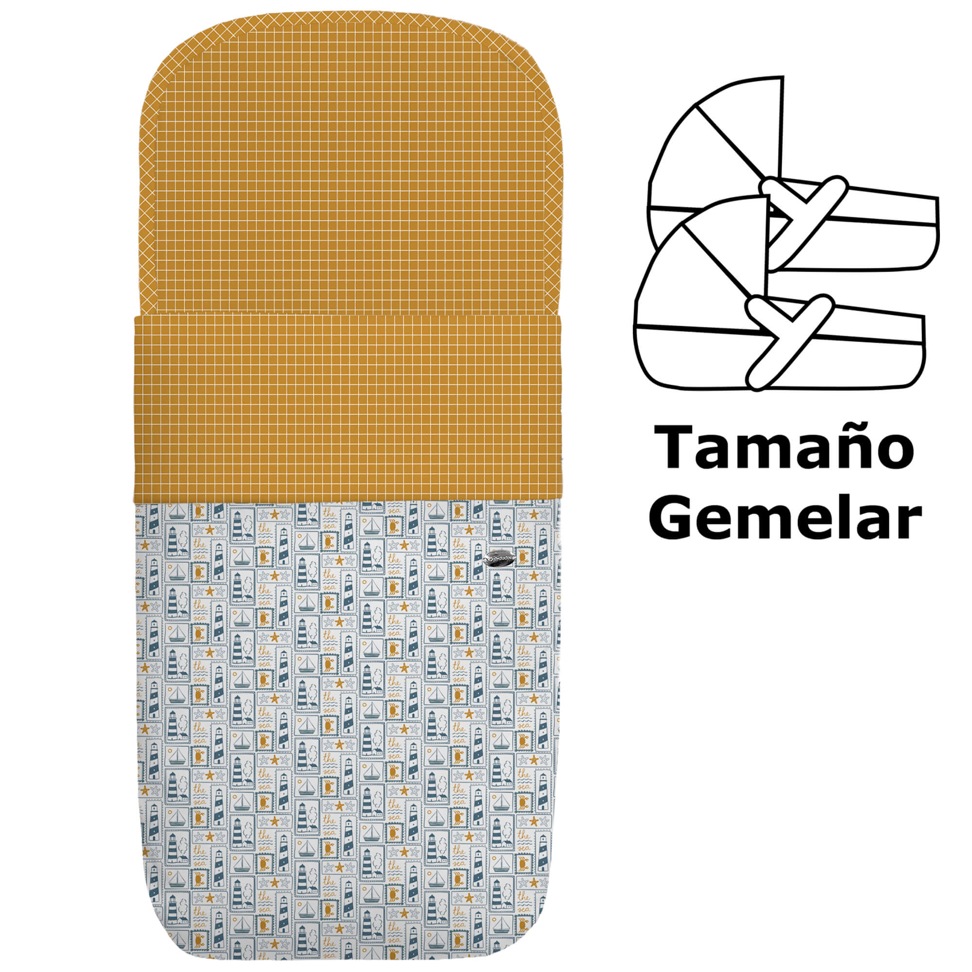 Saco para Capazo modelo gemelar Porto mostaza