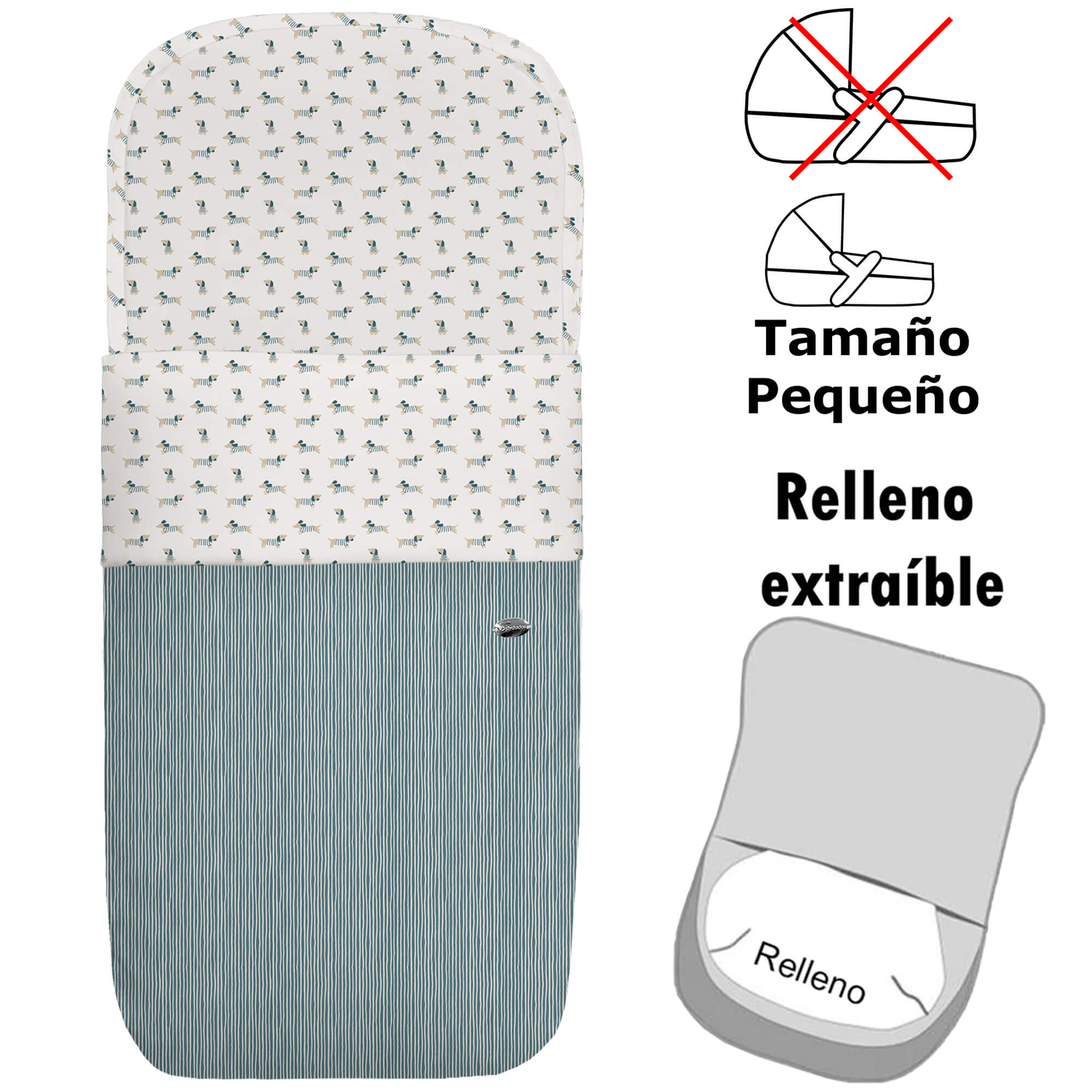 Saco para Capazo modelo pequeño desenfundable Milán azul