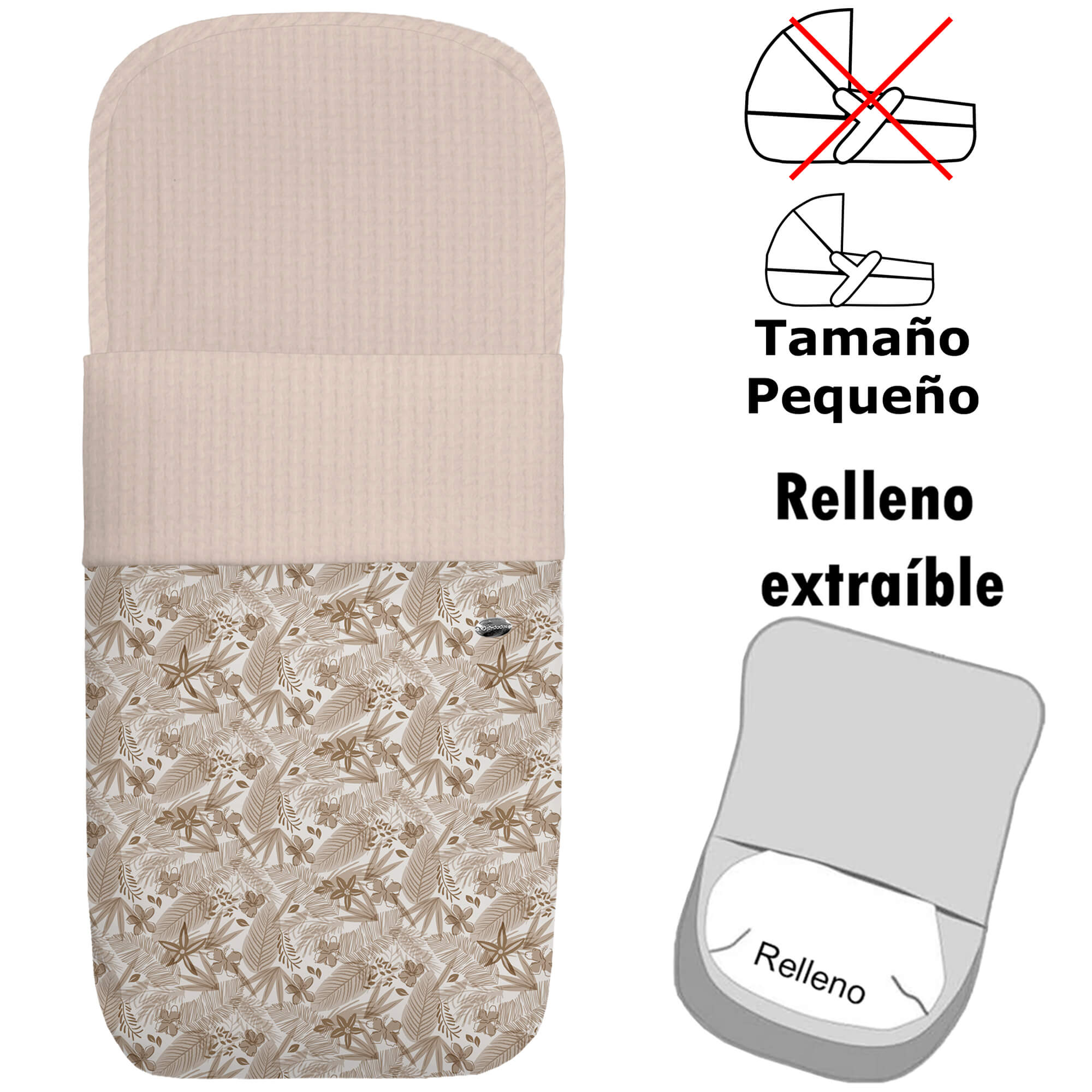 Saco para Capazo modelo pequeño desenfundable Piccolo tostado