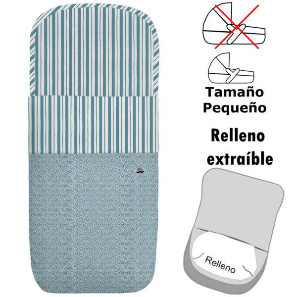 Saco para Capazo modelo pequeño desenfundable Provenza azul