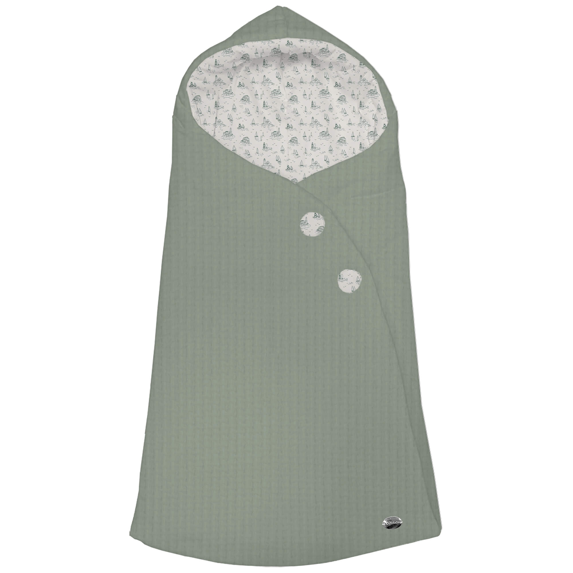 Saco para Capazo modelo capucha Toile - Marinero verde