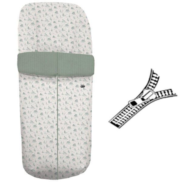 Saco para silla modelo gemelar cremallera Toile verde