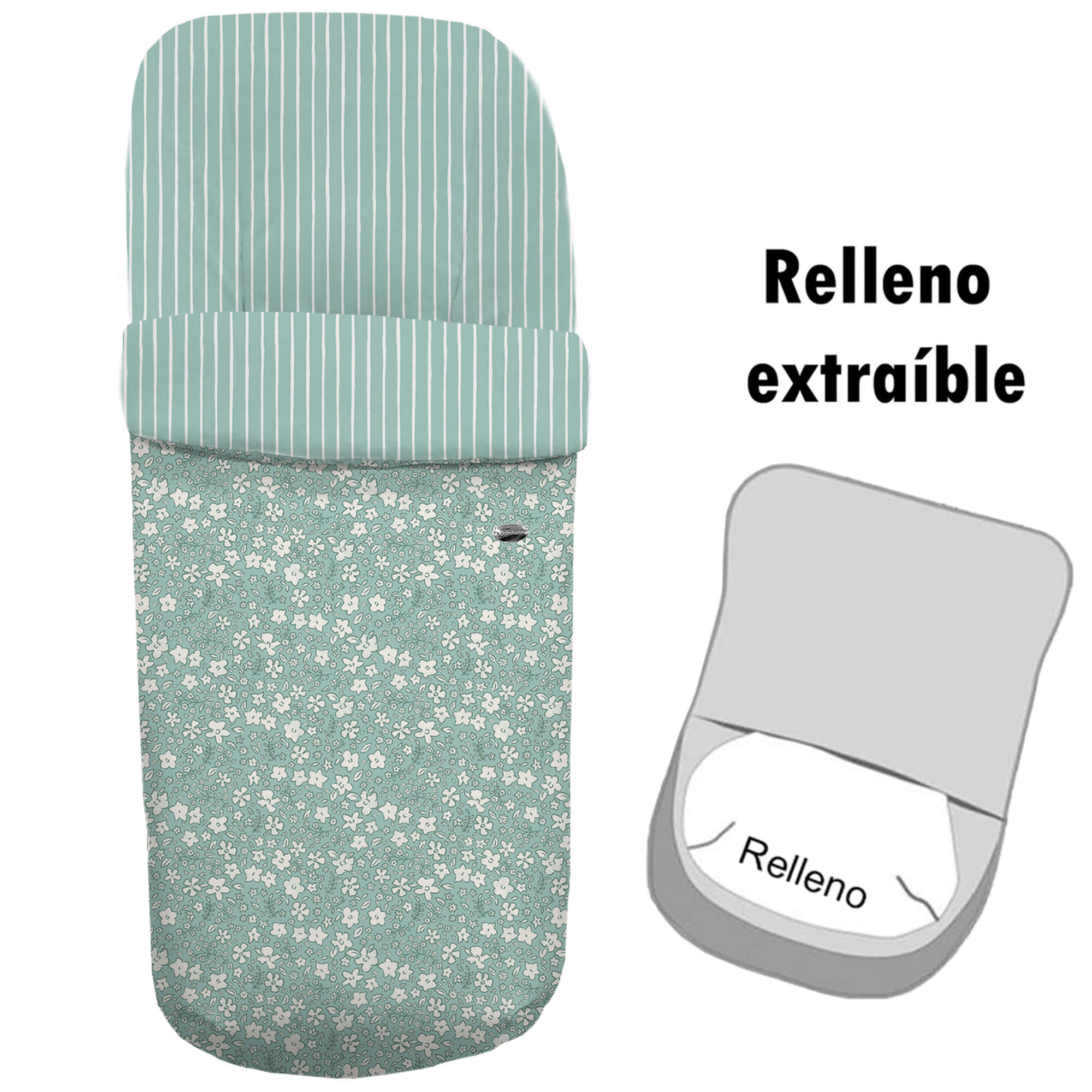 Saco gemelar desenfundable Iris verde Saco para silla modelo gemelar desenfundable Iris verde