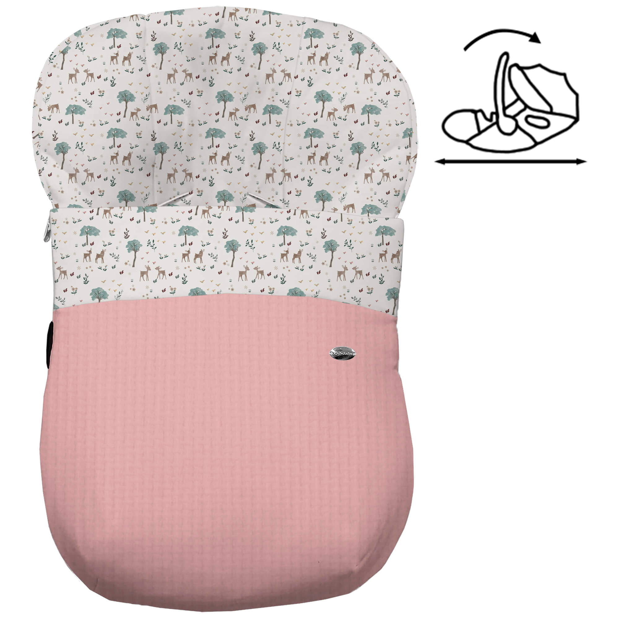 Saco para grupo cero modelo modular Bambi rosado