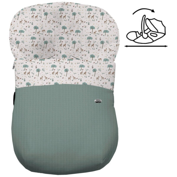 Saco para grupo cero modelo modular Bambi verde
