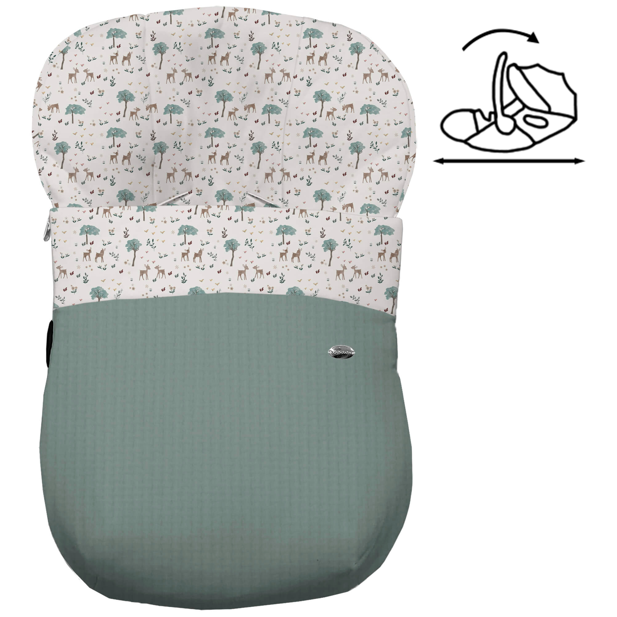Saco para grupo cero modelo modular Bambi verde