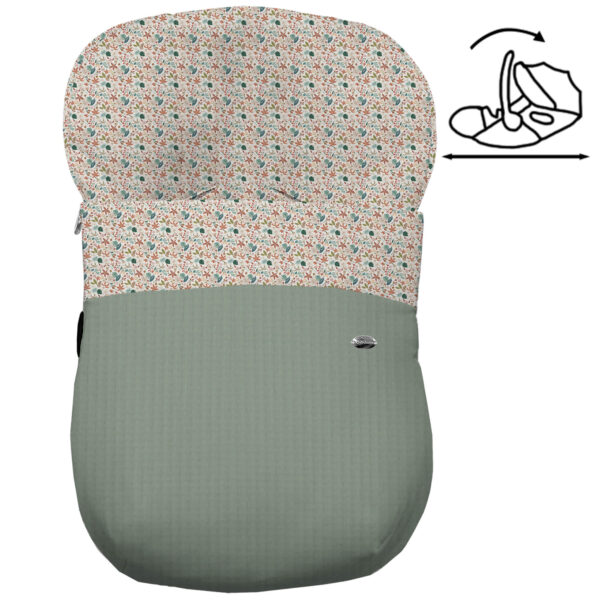 Saco para grupo cero modelo modular Garden verde
