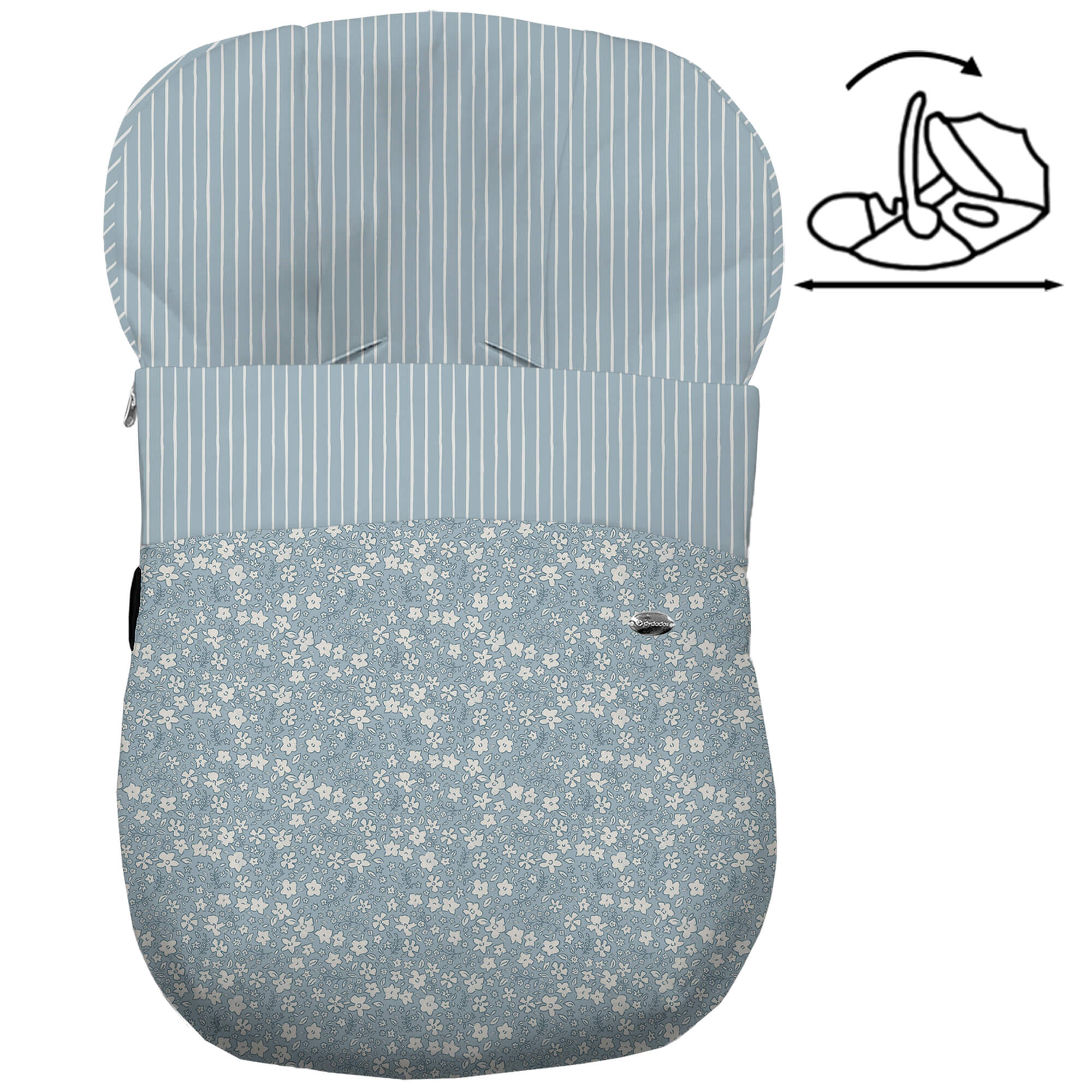 Saco para grupo cero modelo modular Iris azul