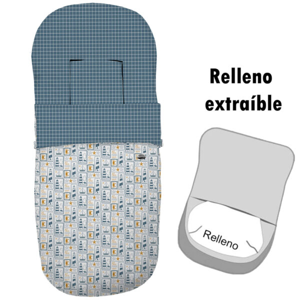 Saco para silla modelo recto desenfundable Porto azul
