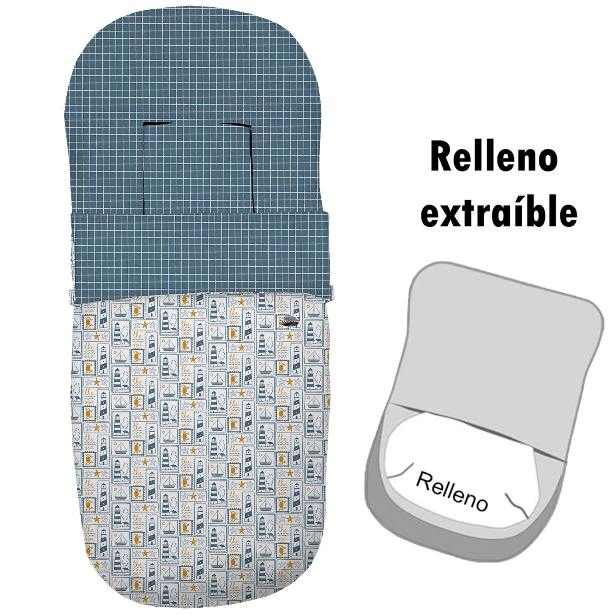 Saco para silla modelo recto desenfundable Porto azul