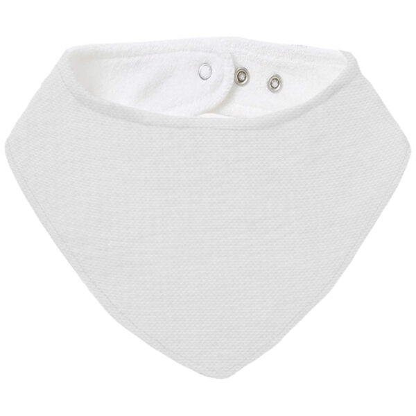 Bandana pequeña en tejido de algodón Piqué Valencia Blanco y por el revés rizo de algodón