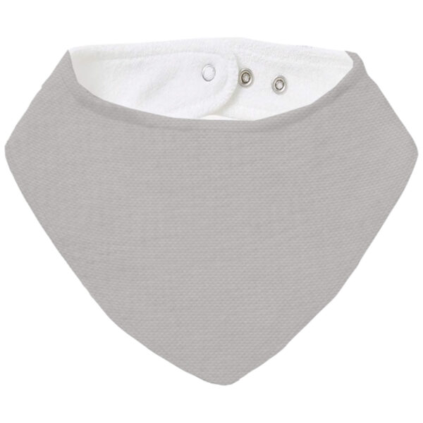 Bandana pequeña en tejido de algodón Piqué Valencia Gris y por el revés rizo de algodón
