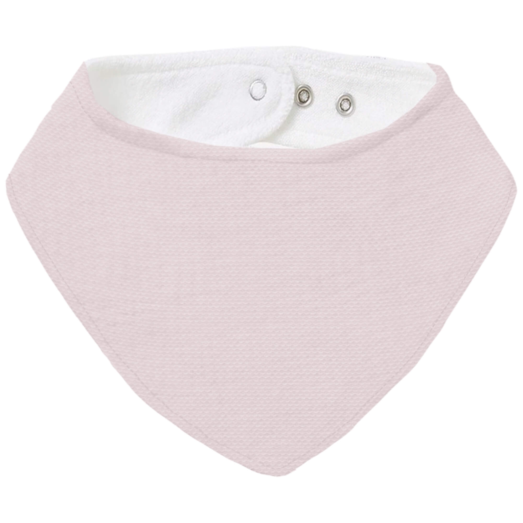 Bandana pequeña en tejido de algodón Piqué Valencia Rosa y por el revés rizo de algodón