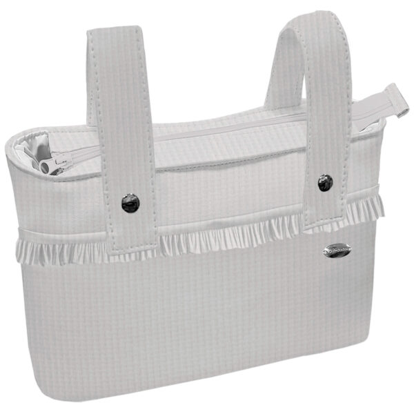 Bolso Organizador XL con volante Piqué en tejido piqué de algodón Roma Gris