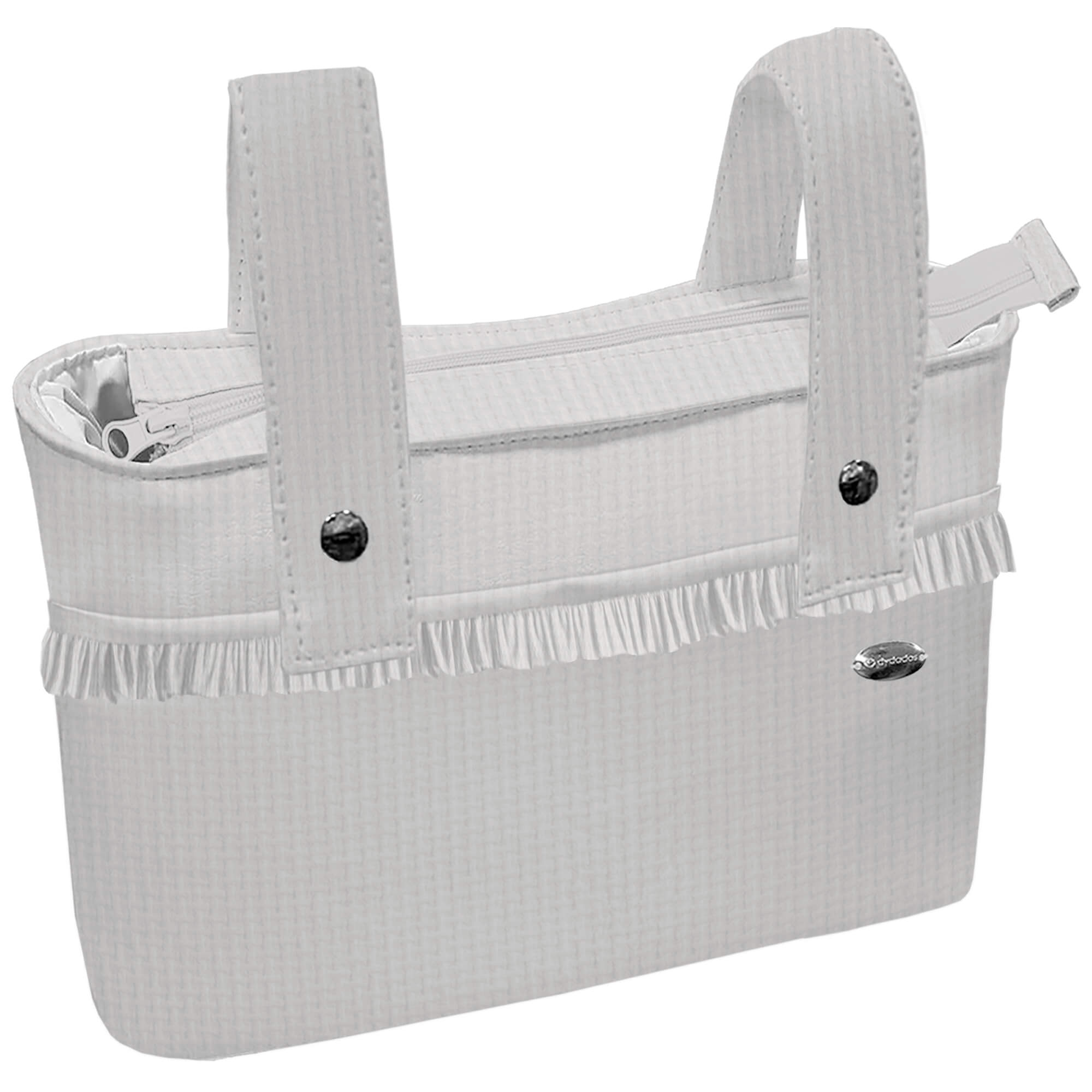 Bolso Organizador XL con volante Piqué en tejido piqué de algodón Roma Gris