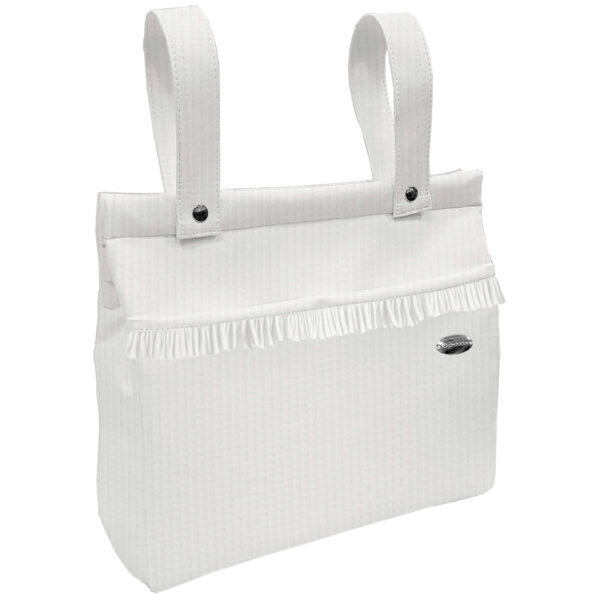 Bolso Panera con volante Piqué en tejido piqué de algodón Roma Blanco Roto