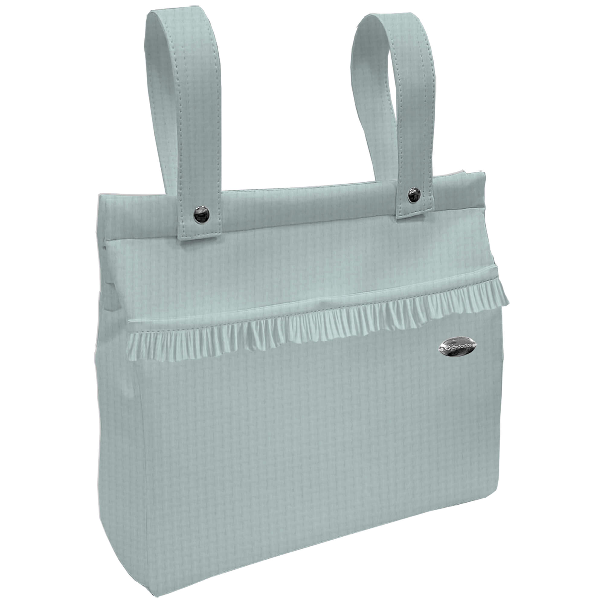 Bolso Panera con volante Piqué en tejido piqué de algodón Roma Menta