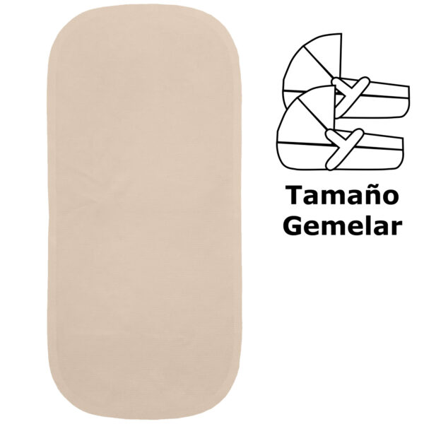 Colchonetas para el Capazo en tejido de algodón Piqué Valencia Camel