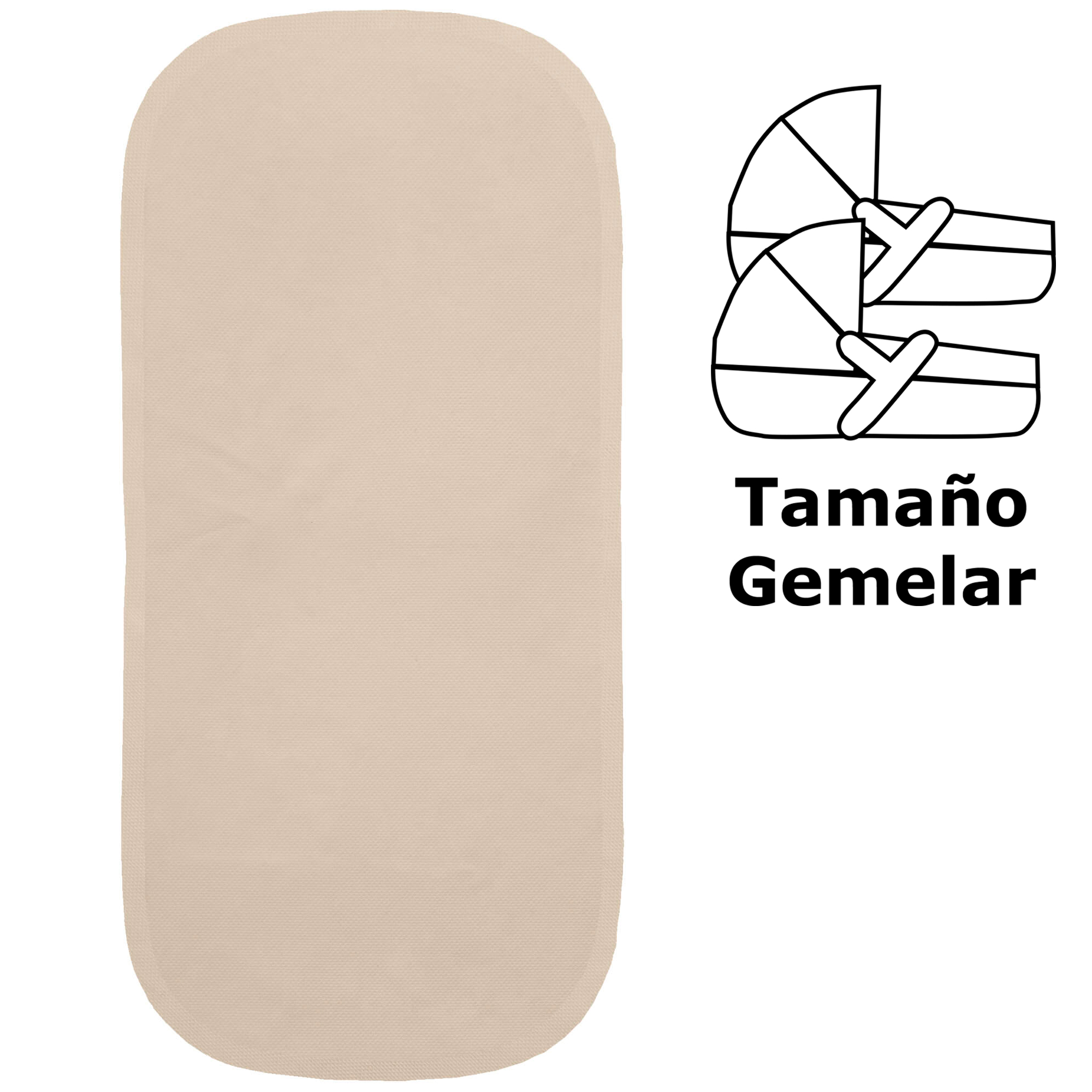 Colchonetas de Capazo Piqué Valencia Camel Colchonetas para el Capazo en tejido de algodón Piqué Valencia Camel