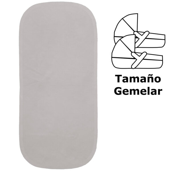 Colchonetas para el Capazo en tejido de algodón Piqué Valencia Gris