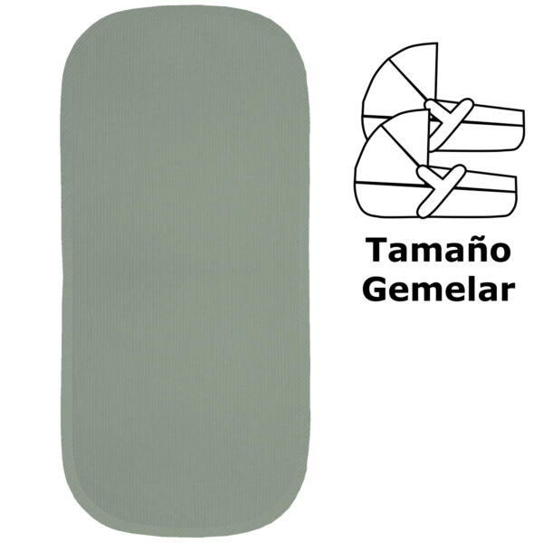 Colchonetas para el Capazo en tejido de algodón Puzzle Verde