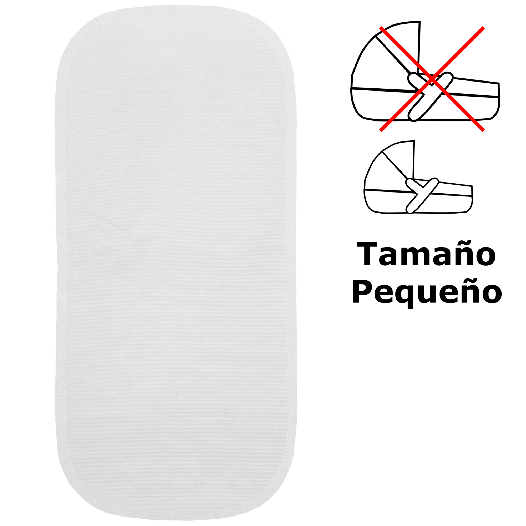 Colchonetas de Capazo Piqué Valencia Blanco Colchonetas para el Capazo en tejido de algodón Piqué Valencia Blanco